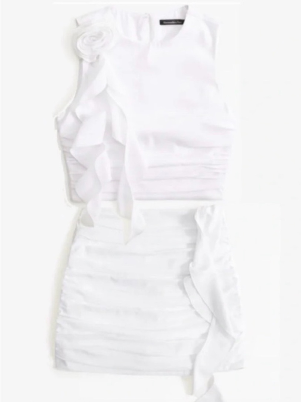 White Ruffle Chiffon Two-Piece Set - Abercrombie